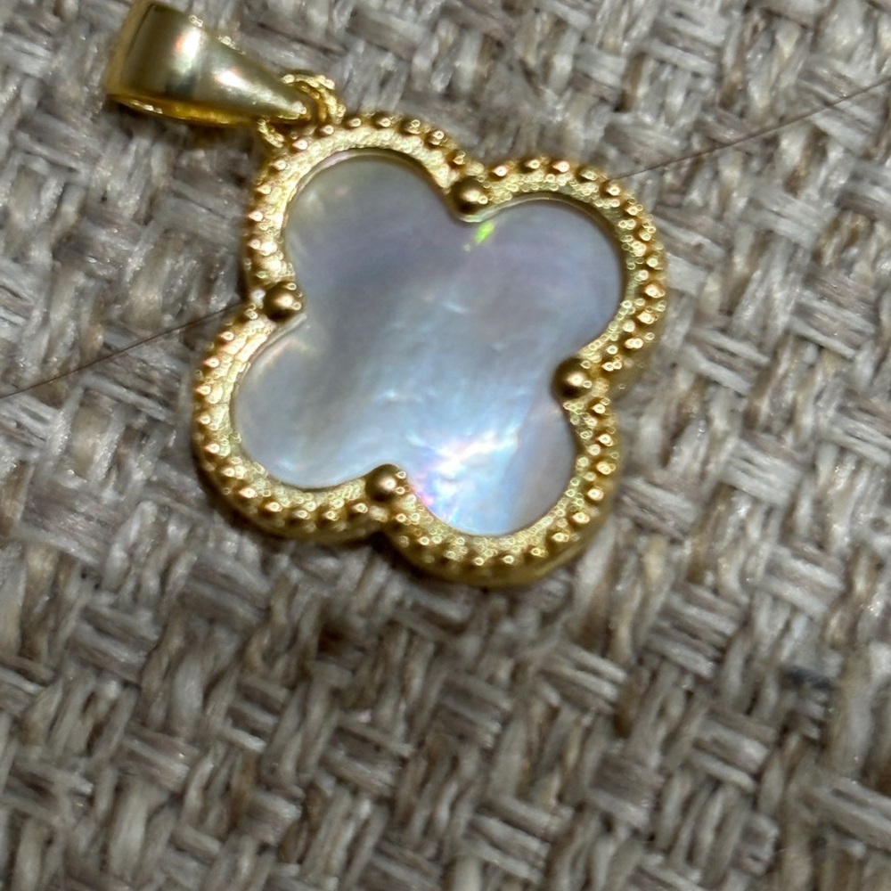 Elegant Gold and White  silver 925 Pendant